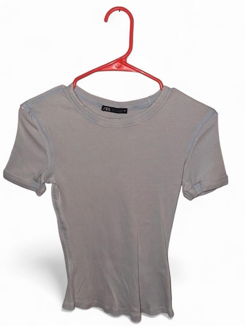 Zara Short Sleeve Crewneck Tee in Light Blue